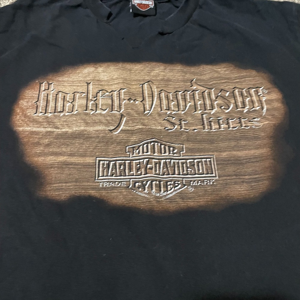 Harley Davidson St Kitts T Shirt Ride The Plank Pirate Black Mens XL Modified V - Picture 4 of 5